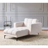 Chaise-longue em bouclé branco ALNES