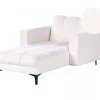 Chaise-longue em bouclé branco ALNES