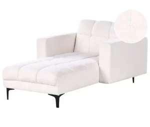 Chaise-longue em bouclé branco ALNES