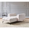 Chaise-longue em bouclé branco ALNES