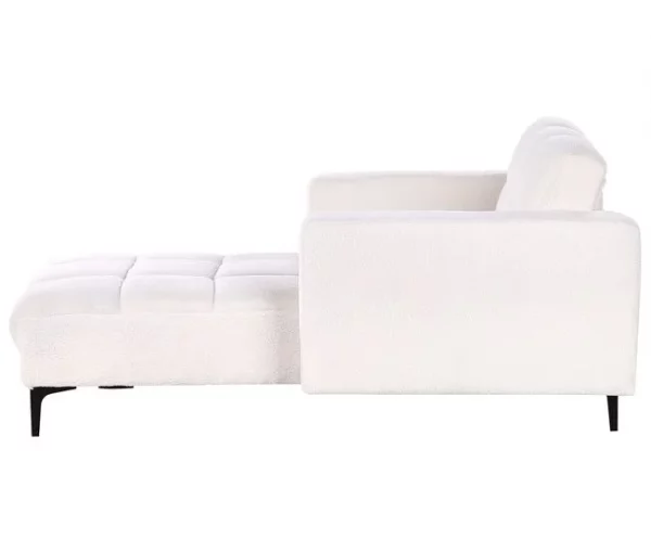 Chaise-longue em bouclé branco ALNES