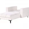 Chaise-longue em bouclé branco ALNES