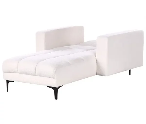 Chaise-longue em bouclé branco ALNES