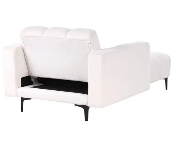 Chaise-longue em bouclé branco ALNES