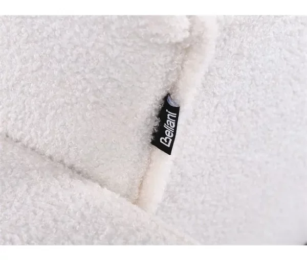 Chaise-longue em bouclé branco ALNES