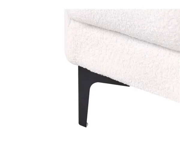 Chaise-longue em bouclé branco ALNES