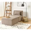 Chaise-longue em bombazine taupe LEMVIG