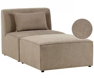 Chaise-longue em bombazine taupe LEMVIG