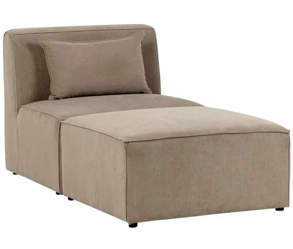 Chaise-longue em bombazine taupe LEMVIG