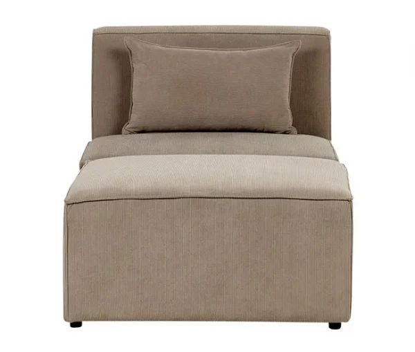 Chaise-longue em bombazine taupe LEMVIG