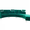 Sofa ROTUNDE Samtstoff dunkelgrün CH