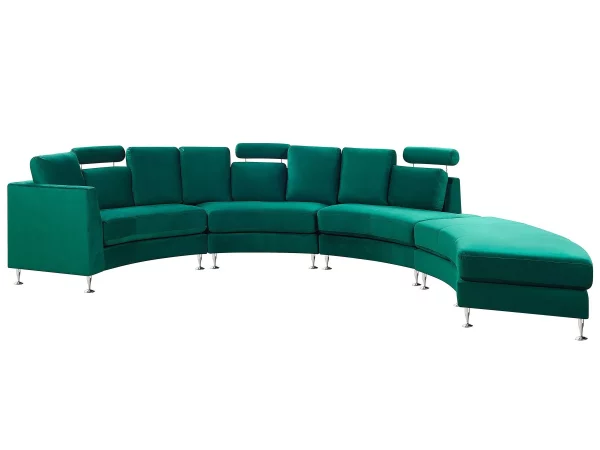 Sofa ROTUNDE Samtstoff dunkelgrün CH