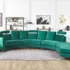 Sofa ROTUNDE Samtstoff dunkelgrün CH