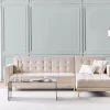 Corner Sofa Left ABERDEEN, beige fabric DEF