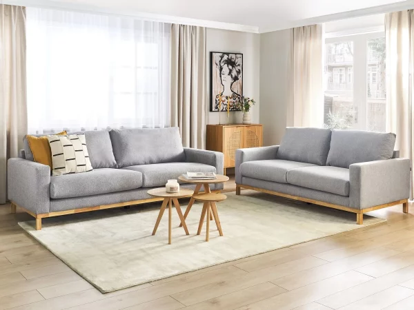 Fabric Sofa Set Grey SIGGARD,DEF