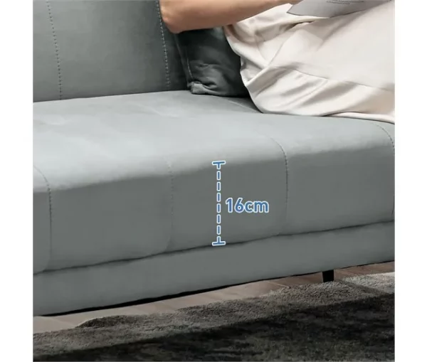 HOMCOM Sofá Cama Convertível Sofá Cama de 3 Lugares com Encosto Ajustável de 3 Níveis e 2 Almofadas Acolchoadas Carga 360 kg para Escritório Dormitório Sala de Estar Cinza