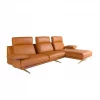 Sofá chaise longue direito em pele 6227