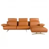 Sofá chaise longue direito em pele 6227