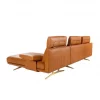 Sofá chaise longue direito em pele 6227