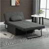 HOMCOM Sofá Cama Individual 3 em 1 Estofado em Linho Sofá Reclinável em 5 Posições com Apoio para os Pés e Apoio para a Cabeça para Sala de Estar Carga Máxima 200kg 95x189x43cm Cinza