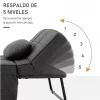 HOMCOM Sofá Cama Individual 3 em 1 Estofado em Linho Sofá Reclinável em 5 Posições com Apoio para os Pés e Apoio para a Cabeça para Sala de Estar Carga Máxima 200kg 95x189x43cm Cinza