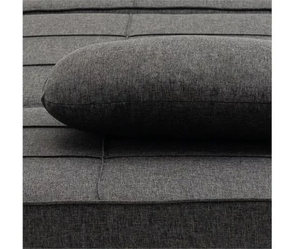 HOMCOM Sofá Cama Individual 3 em 1 Estofado em Linho Sofá Reclinável em 5 Posições com Apoio para os Pés e Apoio para a Cabeça para Sala de Estar Carga Máxima 200kg 95x189x43cm Cinza