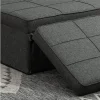 HOMCOM Sofá Cama Individual 3 em 1 Estofado em Linho Sofá Reclinável em 5 Posições com Apoio para os Pés e Apoio para a Cabeça para Sala de Estar Carga Máxima 200kg 95x189x43cm Cinza