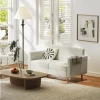 HOMCOM Sofá de 2 Lugares Sofá Estofado em Linho Sintético Sofá Sala de Estar com Apoio para os Braços e Pés de Madeira Sofá Pequeno Carga 250 kg 138,5x70x75 cm Creme