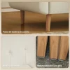 HOMCOM Sofá de 2 Lugares Sofá Estofado em Linho Sintético Sofá Sala de Estar com Apoio para os Braços e Pés de Madeira Sofá Pequeno Carga 250 kg 138,5x70x75 cm Creme