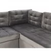Sofá-cama de canto em veludo cinzento à esquerda VARNAMO