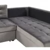 Sofá-cama de canto em veludo cinzento à esquerda VARNAMO