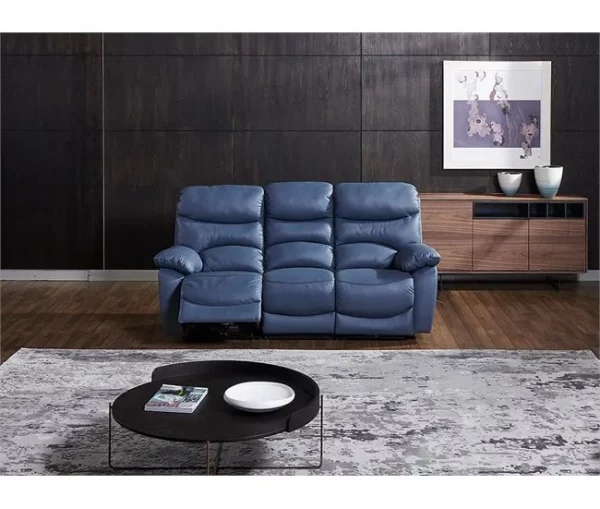 Sofá relaxante elétrico de 3 lugares ESPRIT cor azul