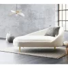 Chaise-longue em tecido bouclé branco-creme à direita VALREAS