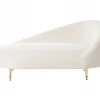 Chaise-longue em tecido bouclé branco-creme à direita VALREAS