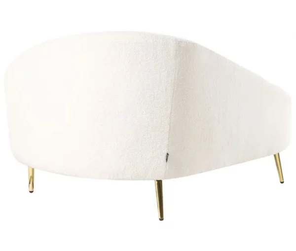 Chaise-longue em tecido bouclé branco-creme à direita VALREAS