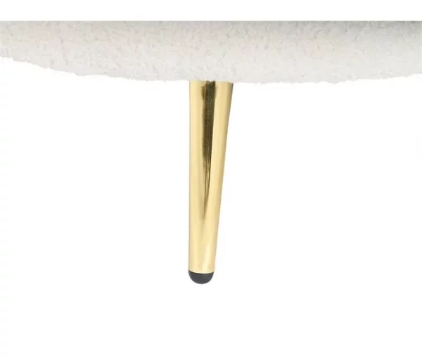 Chaise-longue em tecido bouclé branco-creme à direita VALREAS