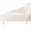 Chaise-longue em tecido bouclé branco-creme à direita VALREAS