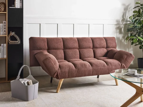 Sofa bed INGARO, brown boucle