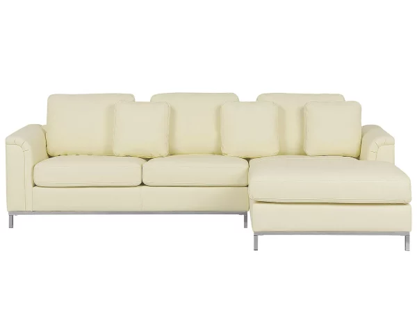 Sofa Ecksofa L OSLO BEIGE ohne Ottomane CH.