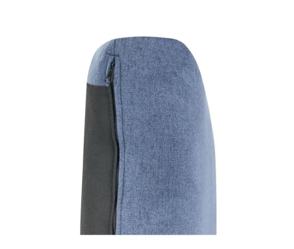 Sofá de canto modular 4 lugares em tecido azul à direita UNSTAD