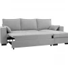 Chaise longue com cama MARLON reversível 3 lugares cinza