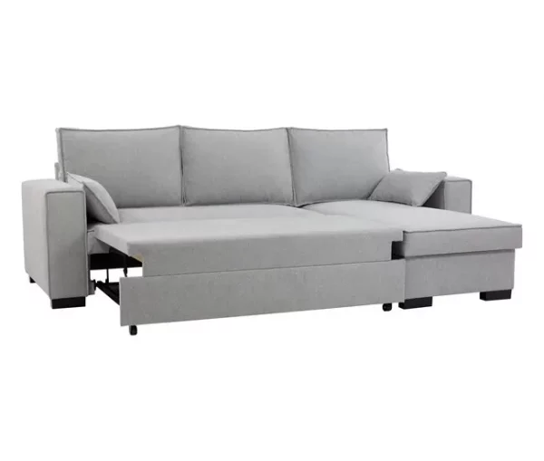 Chaise longue com cama MARLON reversível 3 lugares cinza