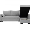 Chaise longue com cama MARLON reversível 3 lugares cinza