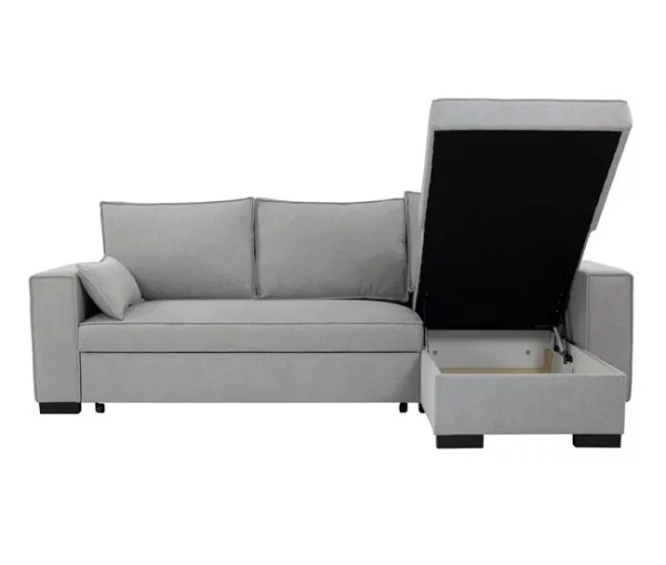 Chaise longue com cama MARLON reversível 3 lugares cinza