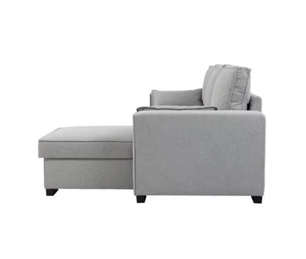 Chaise longue com cama MARLON reversível 3 lugares cinza