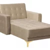Chaiselongue ABERDEEN Samt Sandbeige CH
