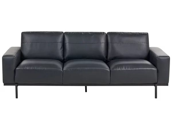 Sofa SOVIK, 3-seater, black PU DEF