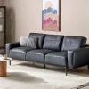 Sofa SOVIK, 3-seater, black PU DEF