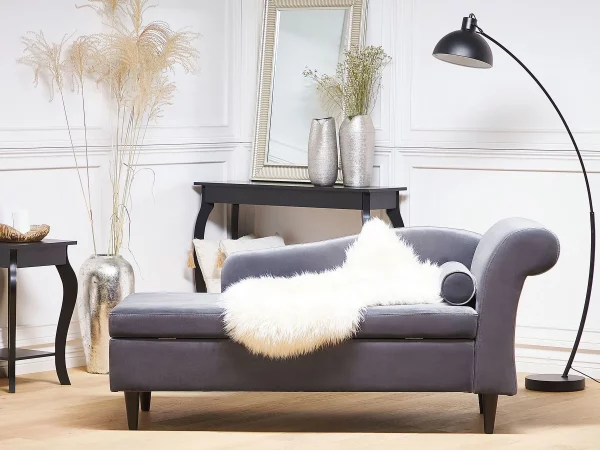 Chaiselongue LUIRO dunkelgrau rechtsseitig CH