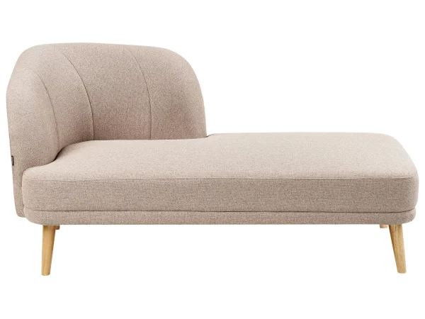 Chaise lounge TANLAY, light brown, fabric, left DEF